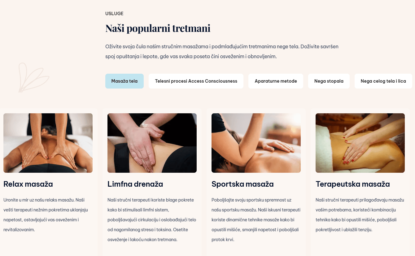 PJ health and beauty services section